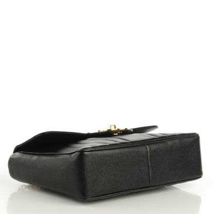Chanel Caviar Vertical Quilted Jumbo Flap Black 4 of 9