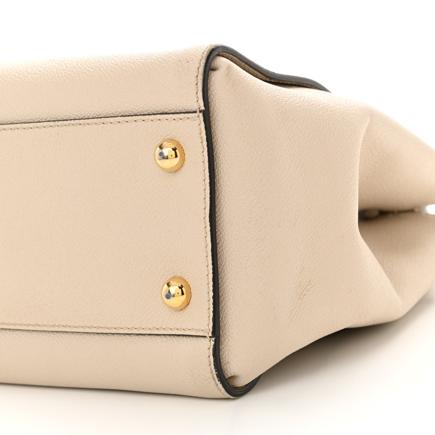 Soft Grain Calfskin Medium Buckle Tote Limestone