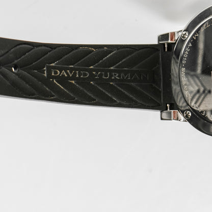 David Yurman Stainless Steel Rubber Diamond Bezel 38mm Classic Quartz Watch Blue 9 of 10