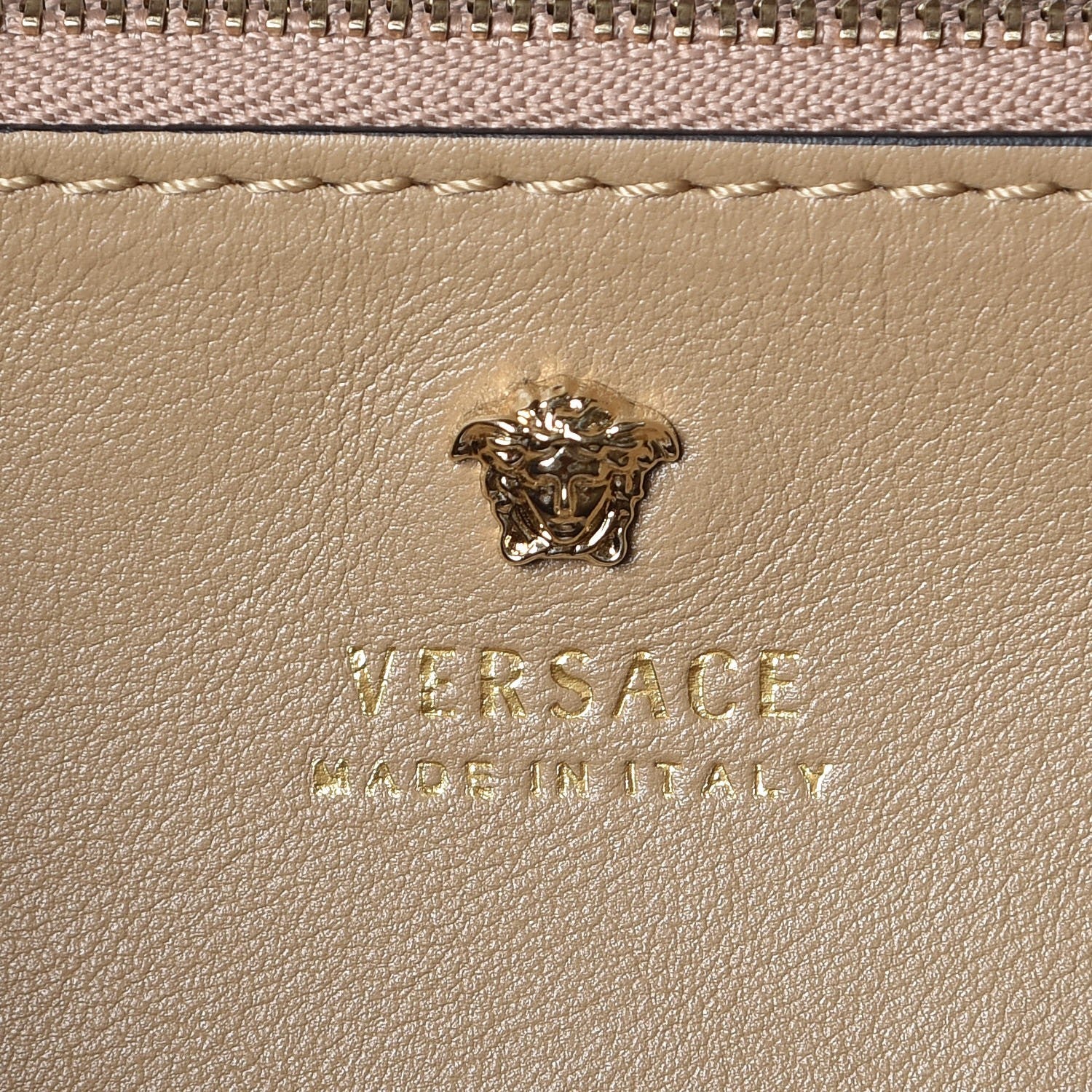 Versace Calfskin Large Palazzo Empire Bag Beige 6 of 7