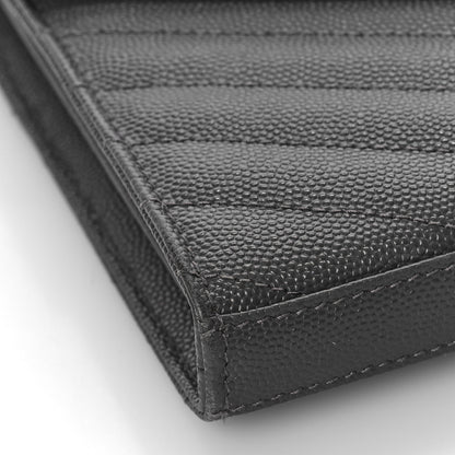 Saint Laurent Grain De Poudre Matelasse Chevron Monogram Chain Wallet Earth 7 of 9