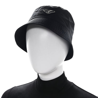 Prada Re-Nylon Metal Triangle Logo Womens Bucket Hat L Black 2 of 9