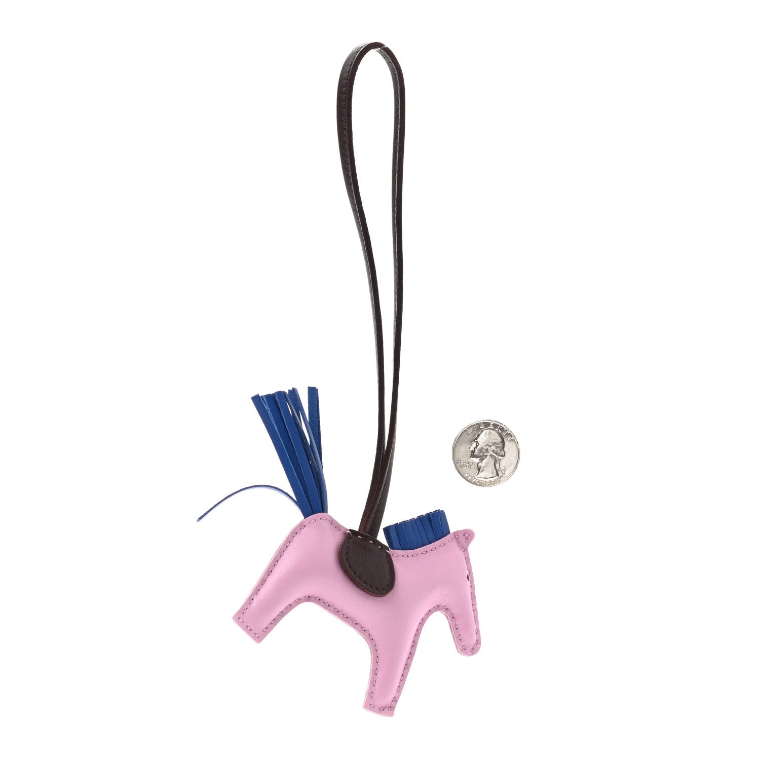 Hermes Milo Lambskin Grigri Rodeo Horse Bag Charm PM Mauve Sylvestre Bleu France Rouge Sellier 2 of 3
