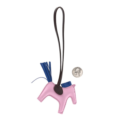 Hermes Milo Lambskin Grigri Rodeo Horse Bag Charm PM Mauve Sylvestre Bleu France Rouge Sellier 2 of 3