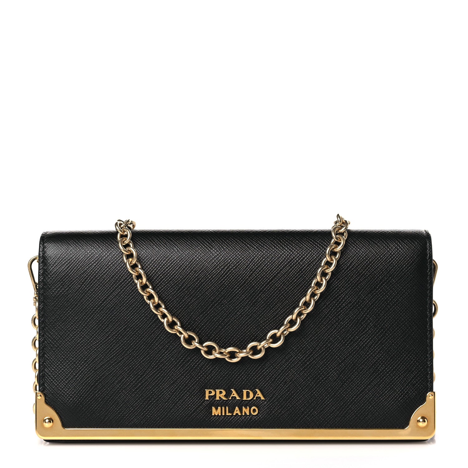 Prada Saffiano Mini Cahier Crossbody Bag Black 1 of 8