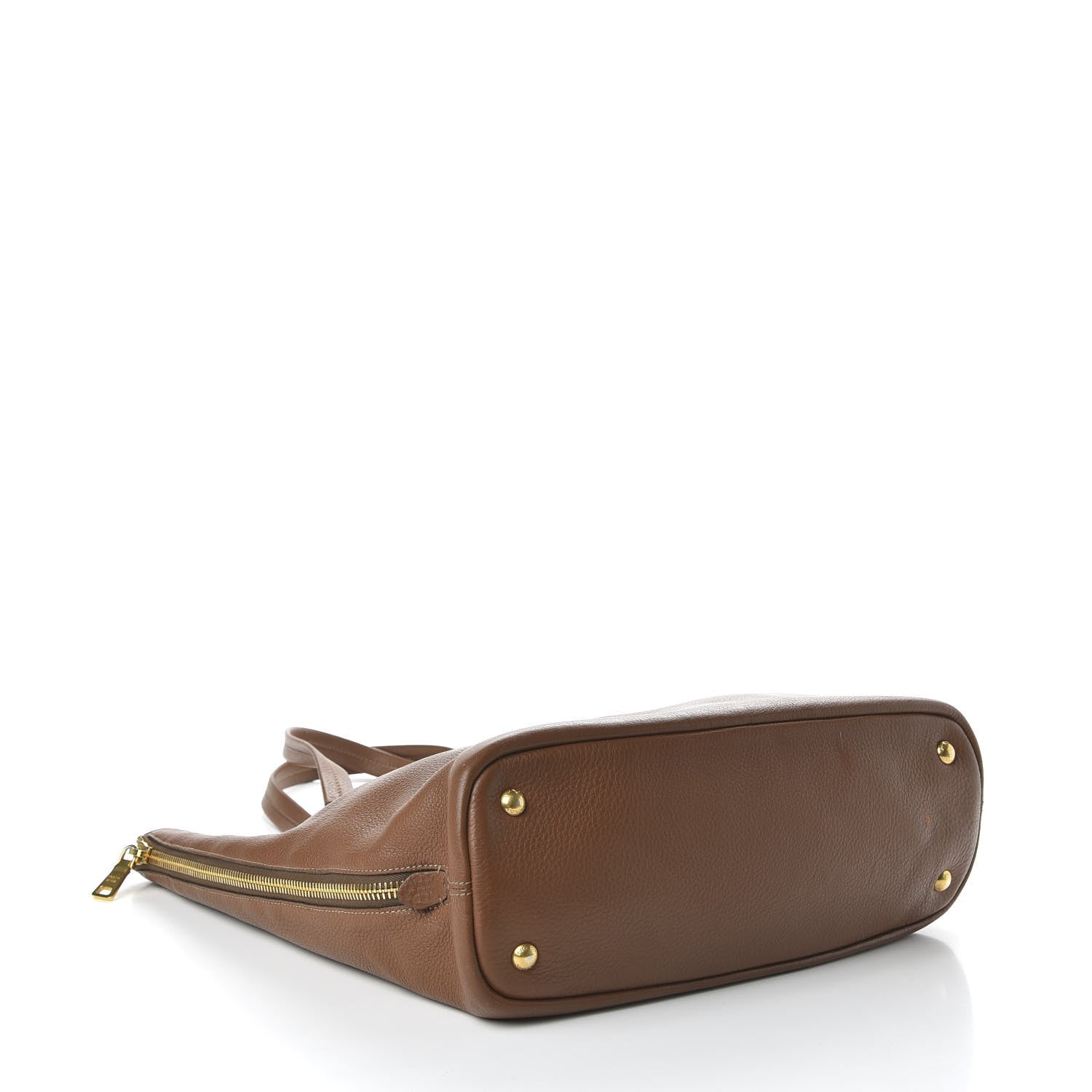 Prada Vitello Daino Side Zip Tote Brandy 4 of 9