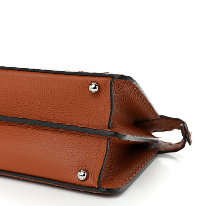 Fendi Cuoio Roma Sellerissima Nappa Sintetica Tape Stitch Medium Peekaboo I SEE U Satchel Brandy 10 of 10