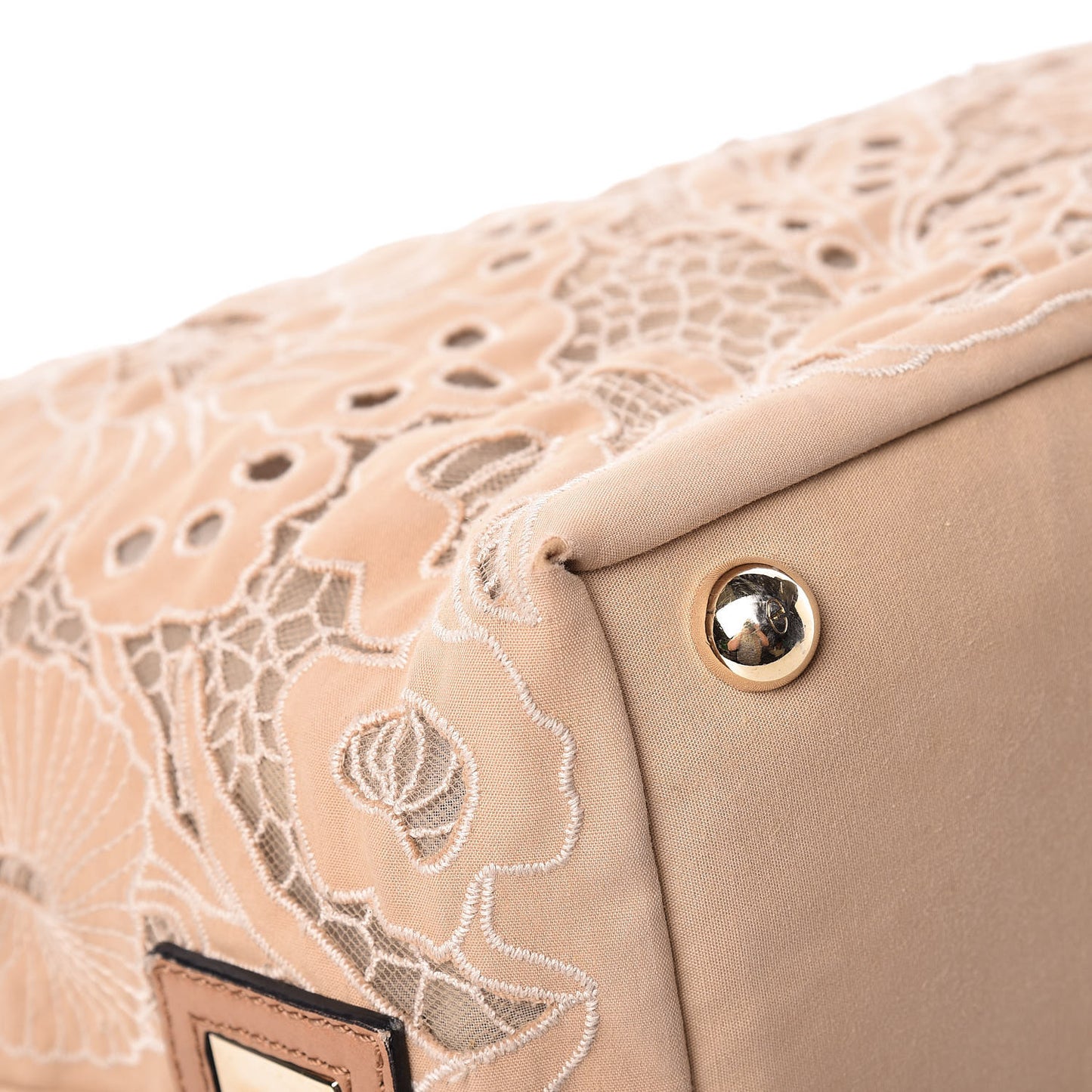 Vitello Canvas Lace Tote Beige