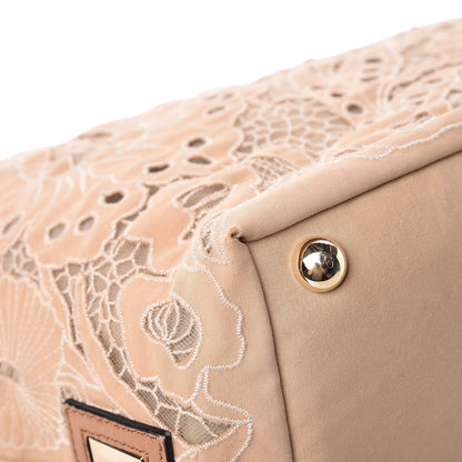 Valentino Garavani Vitello Canvas Lace Tote Beige 14 of 29
