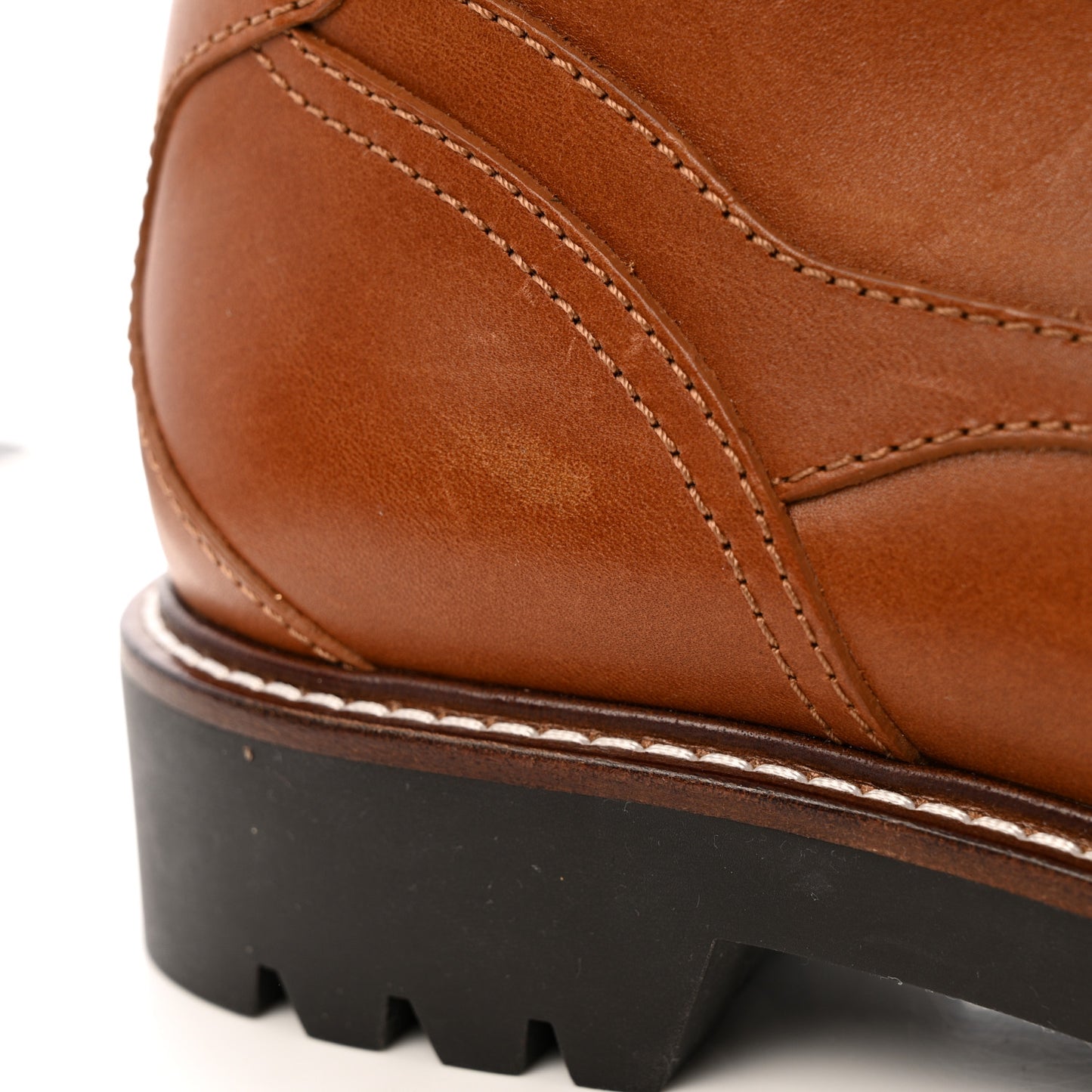 Calfskin Mink Territory Ranger Combat Boots 39.5 Cognac