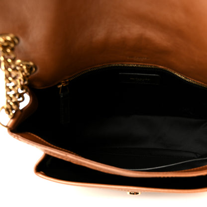 Saint Laurent Crinkled Calfskin Matelasse Monogram Medium Niki Chain Satchel Caramel 5 of 12