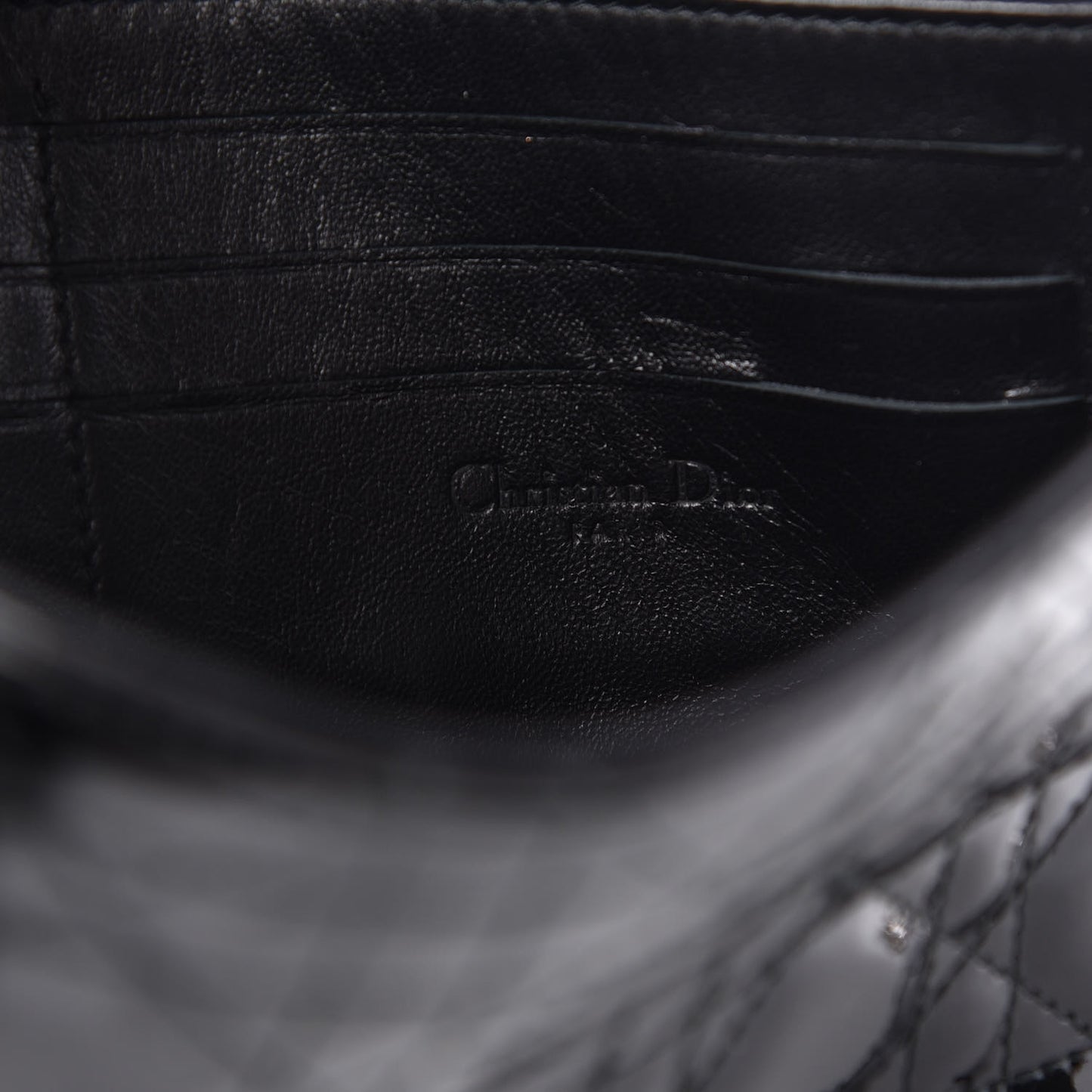 Patent Cannage Wallet on Chain Pouch Black
