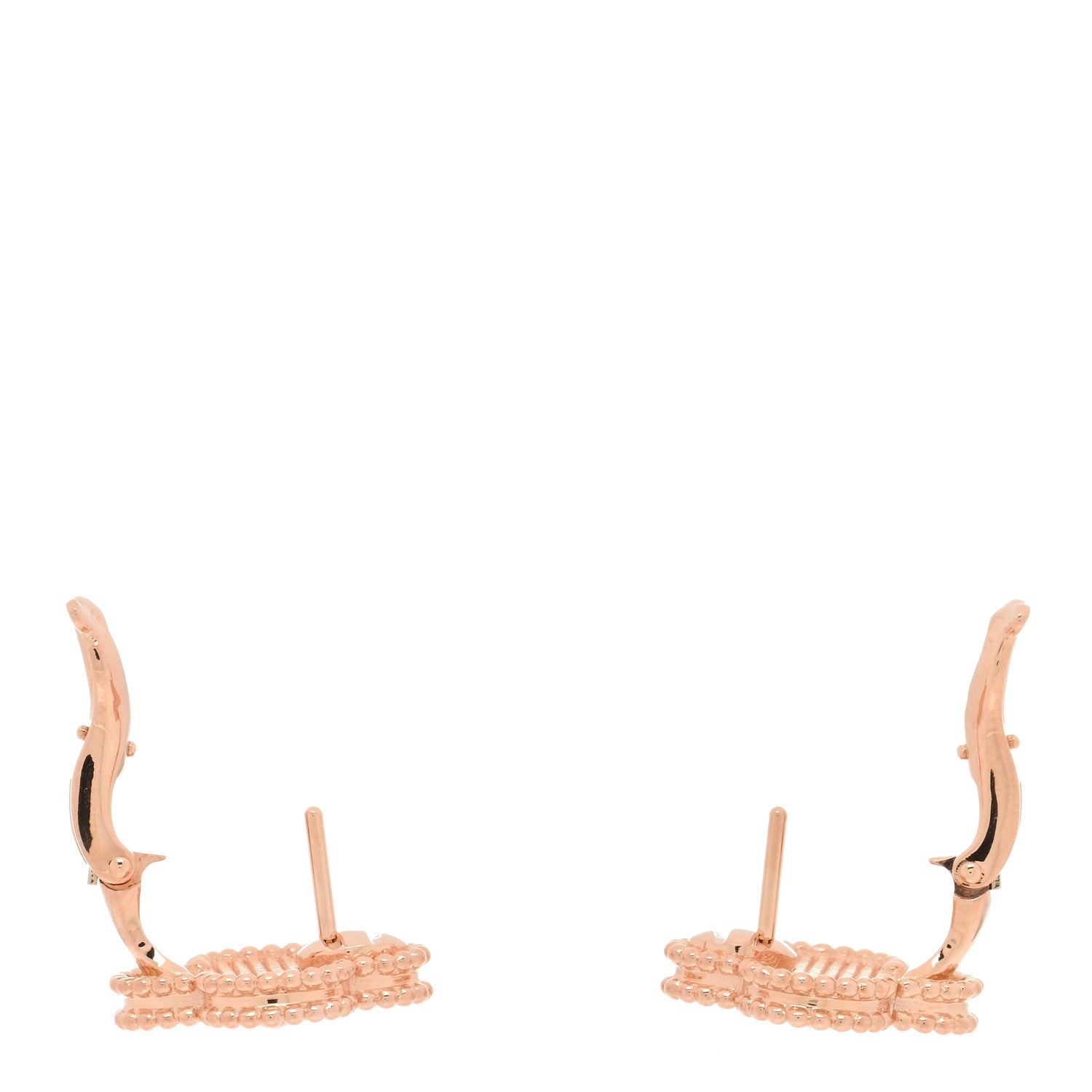 Van Cleef & Arpels Rose Gold Vintage Alhambra Earrings 3 of 5