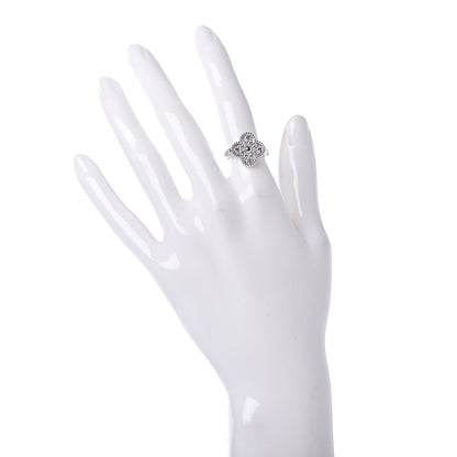 Van Cleef & Arpels 18K White Gold Diamond Vintage Alhambra Ring 49 5 2 of 5
