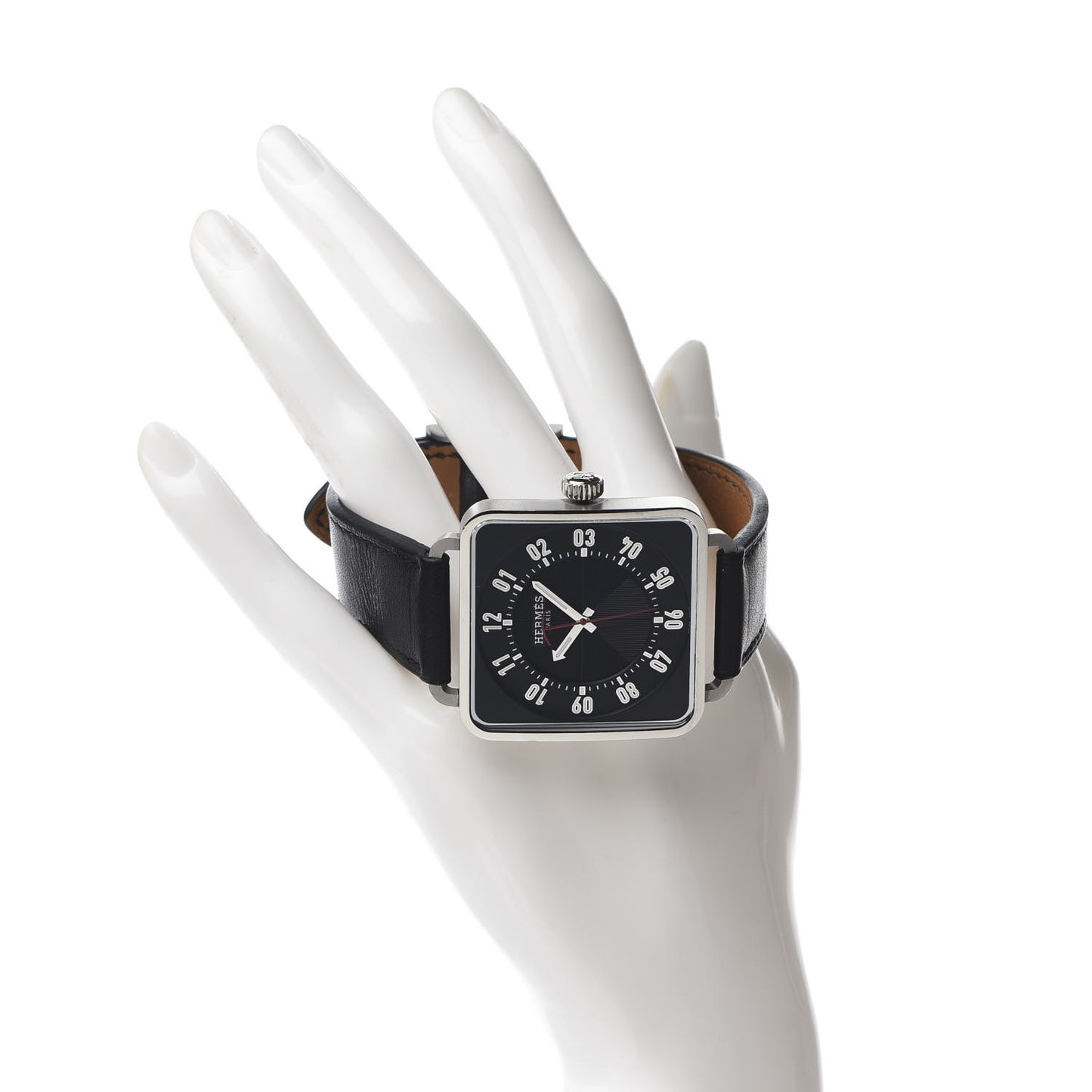 Stainless Steel Barenia 38mm Carre H Automatic Watch Noir