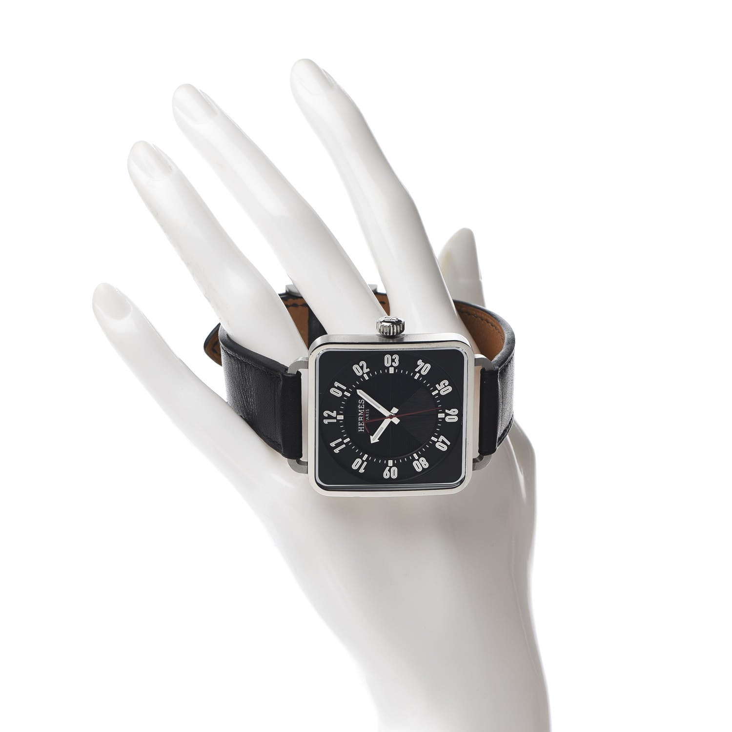Hermes Stainless Steel Barenia 38mm Carre H Automatic Watch Noir 2 of 6
