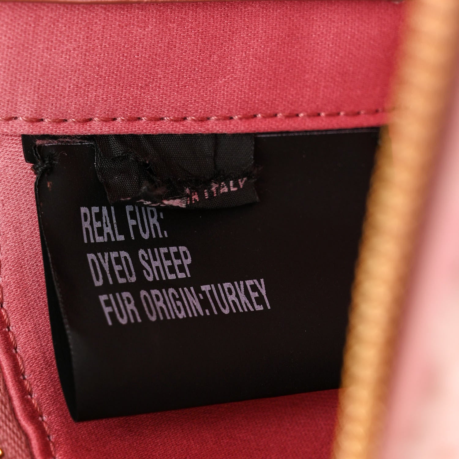 Miu Miu Montone Shearling Madras Mini Top Handle Vanity Case Rosa