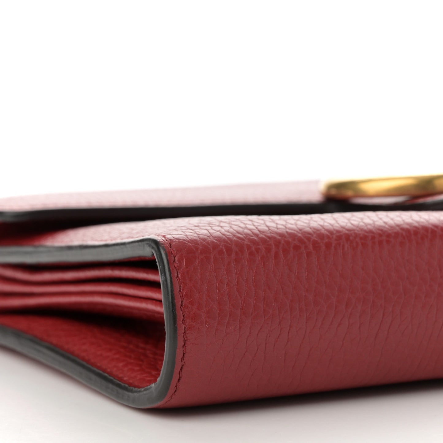 Calfskin GG Marmont Chain Wallet Vulcanic Red