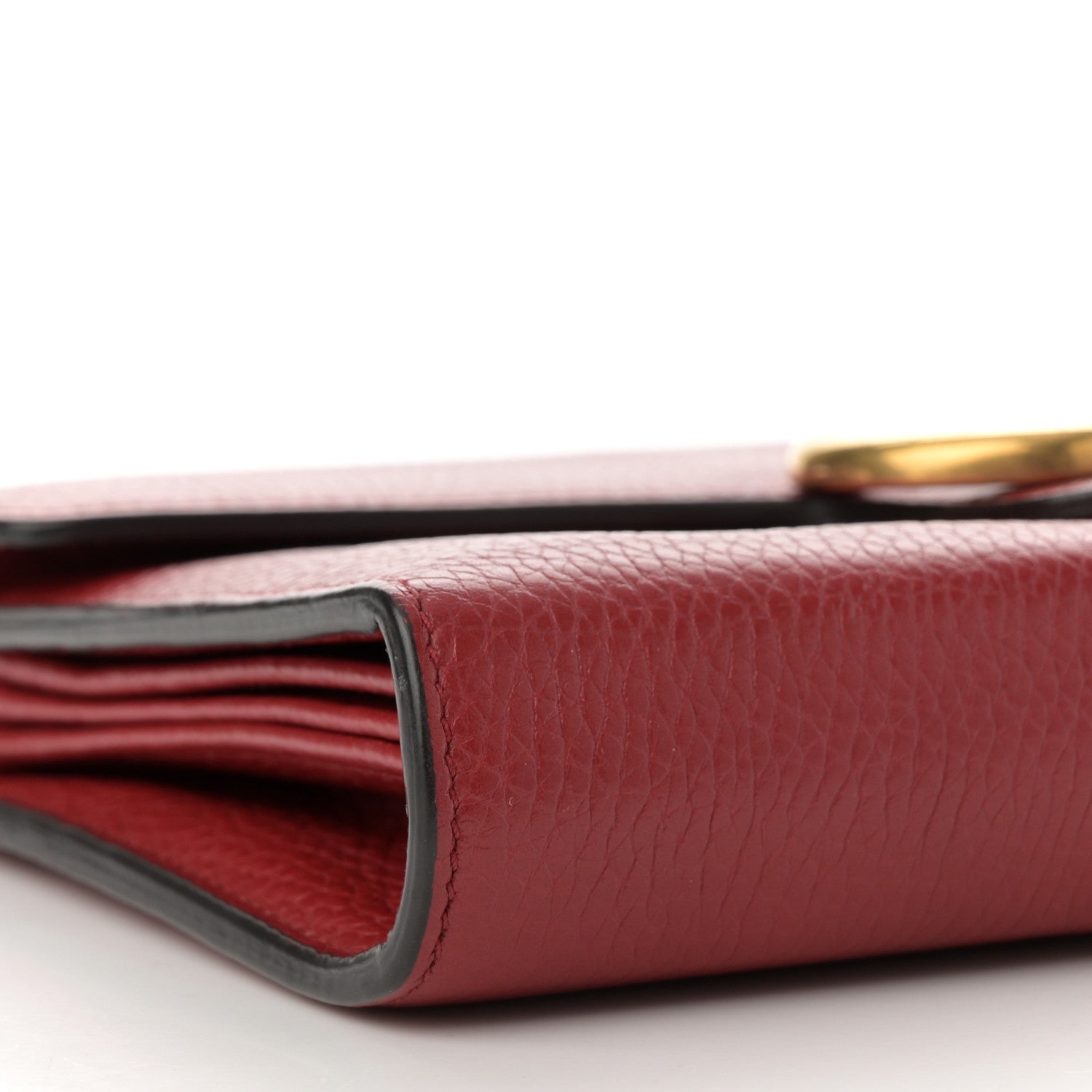 Gucci Calfskin GG Marmont Chain Wallet Vulcanic Red 9 of 14