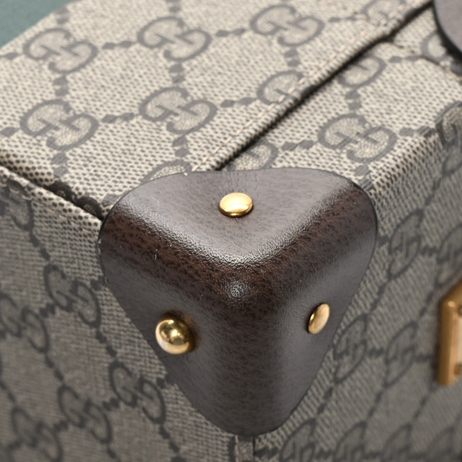 Gucci GG Supreme Monogram Textured Dollar Calfskin Web Savoy Jewelry Case Beige Ebony New Acero 13 of 13