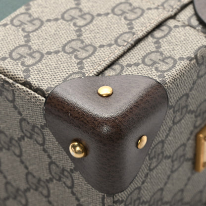Gucci GG Supreme Monogram Textured Dollar Calfskin Web Savoy Jewelry Case Beige Ebony New Acero 13 of 13
