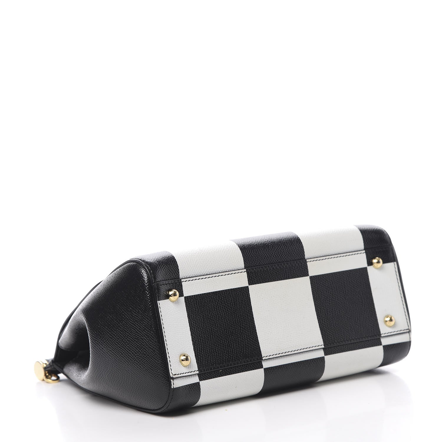 Dolce & Gabbana Dauphine Print Checker Rose Medium Miss Sicily Satchel Black Multicolor 4 of 13