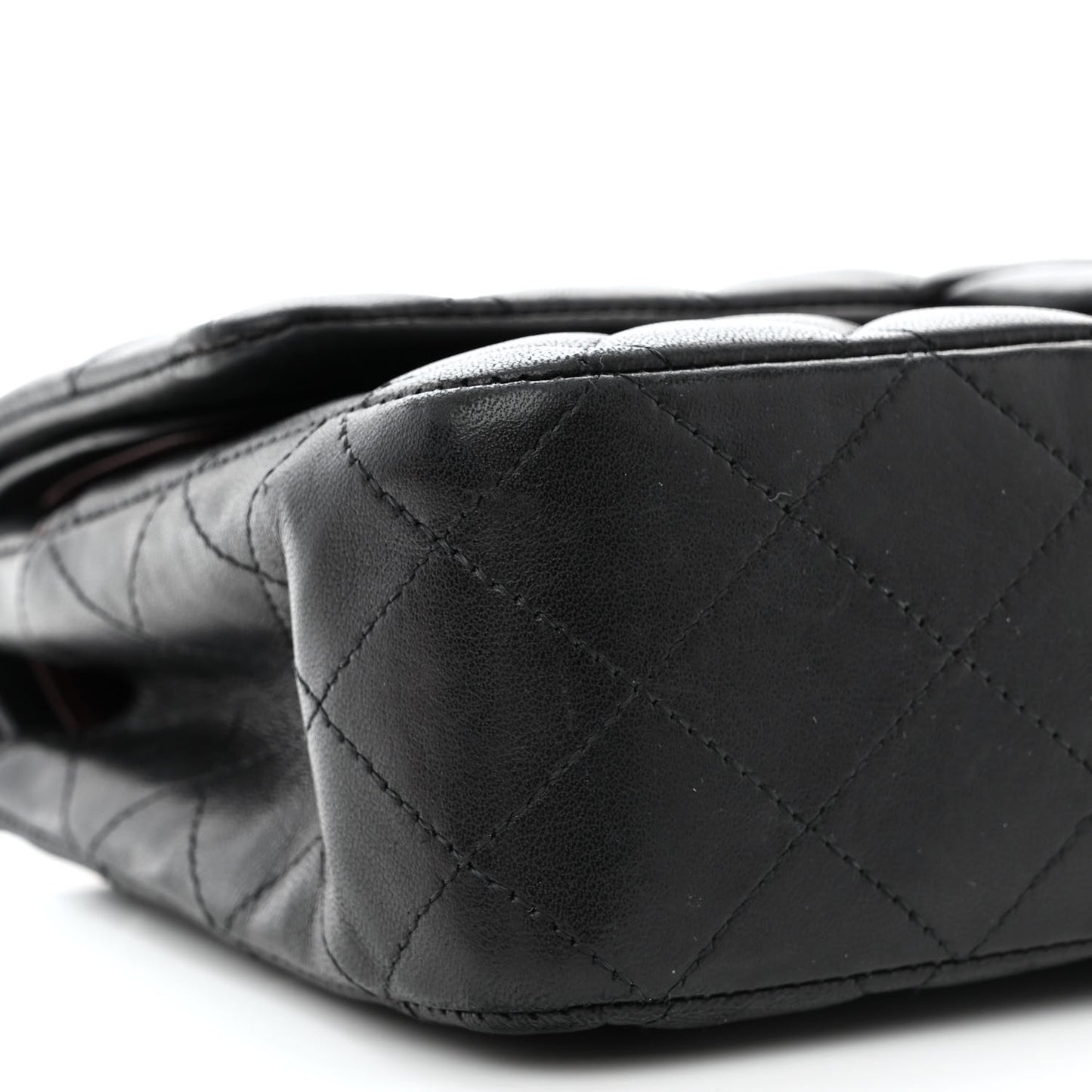 Lambskin Quilted Medium Double Flap Black