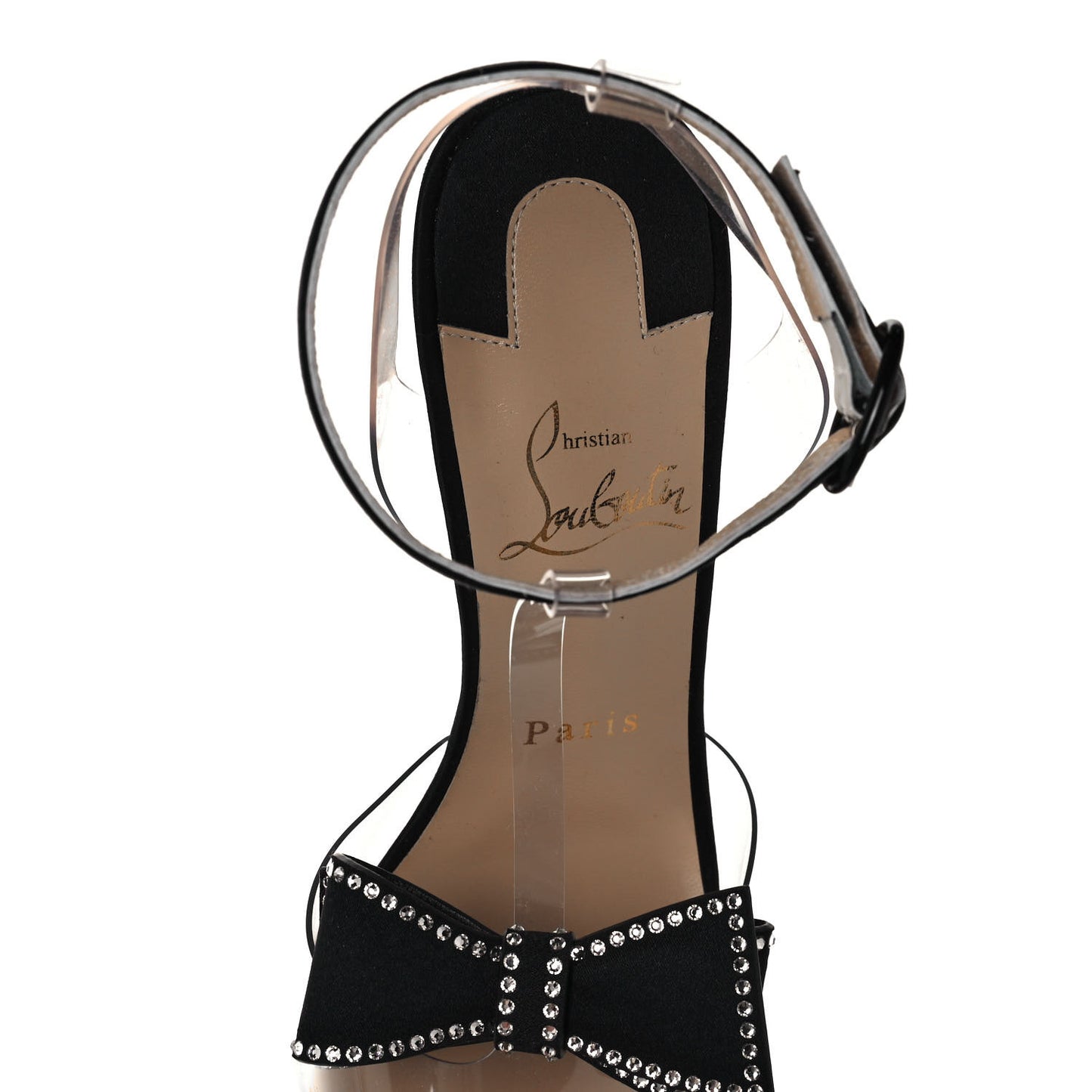 Satin Patent PVC Naked Bow 100 Pumps 37 Black