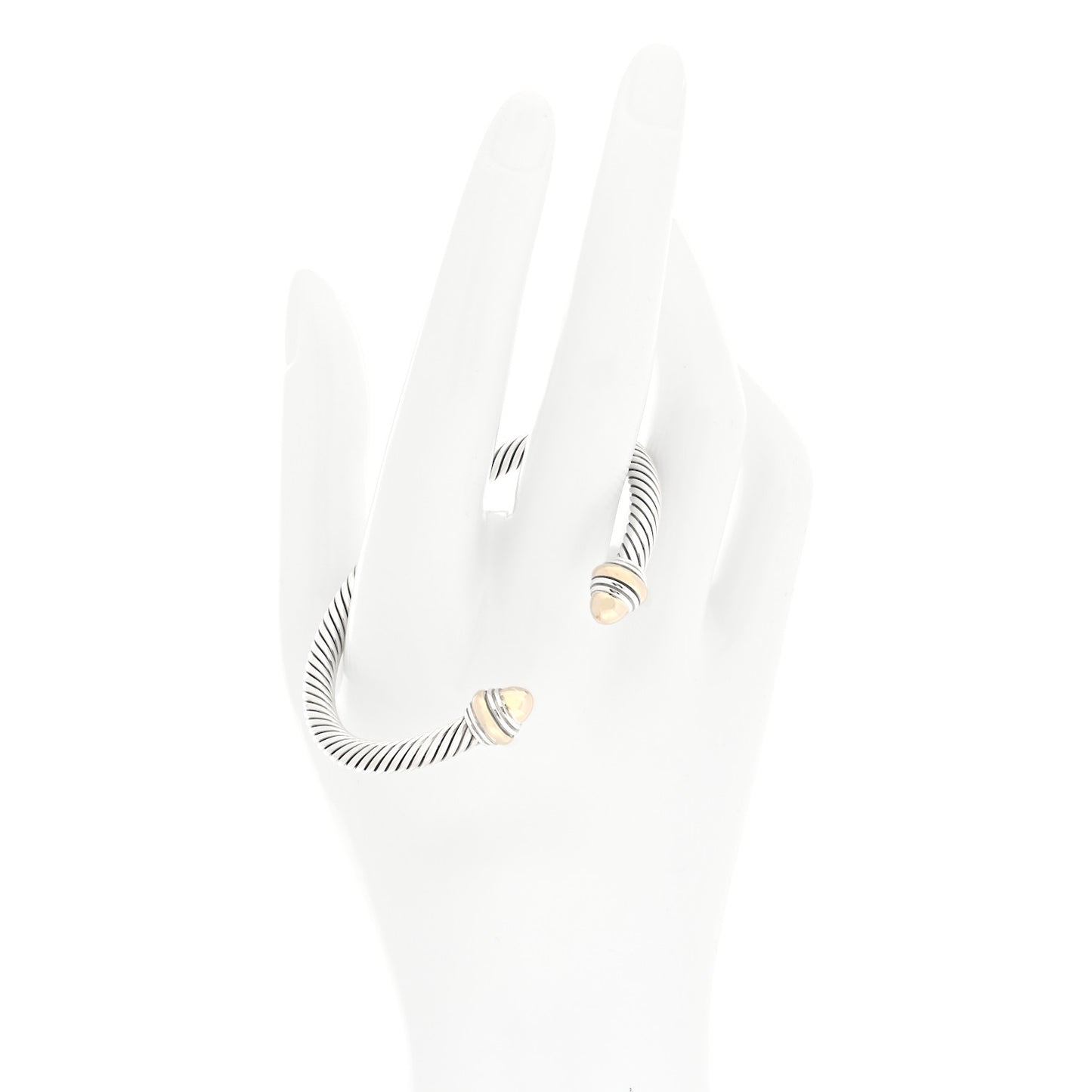 Sterling Silver 14K Yellow Gold 5mm Cable Classics Dome Bracelet