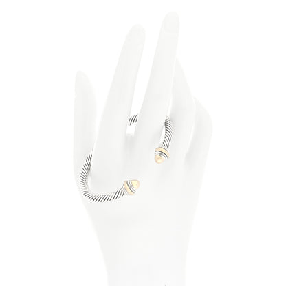 David Yurman Sterling Silver 14K Yellow Gold 5mm Cable Classics Dome Bracelet 2 of 4