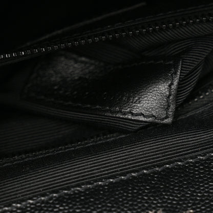 Saint Laurent Grain De Poudre Textured Mixed Matelasse Large Triquilt Monogram Monochrome Satchel Black 7 of 10
