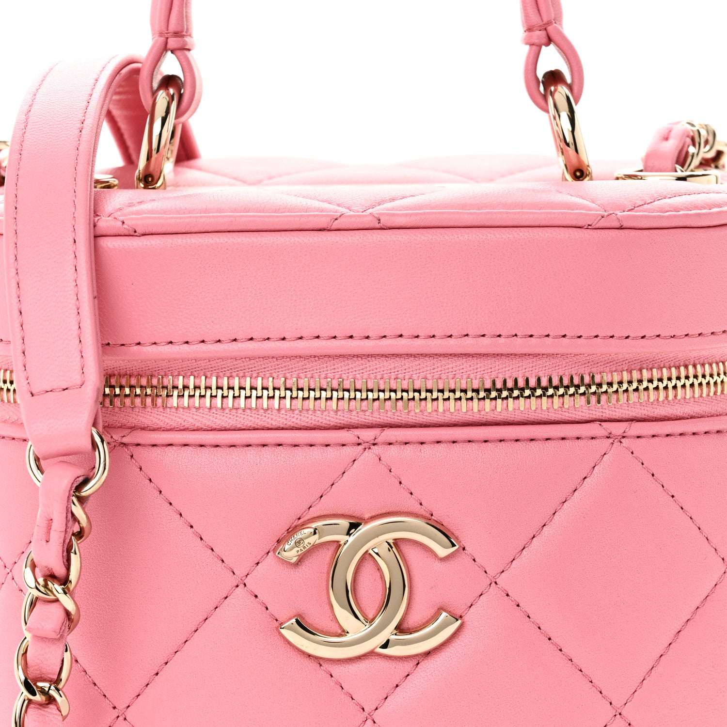 Chanel Lambskin Quilted Trendy Vanity Case Pink 8 of 10