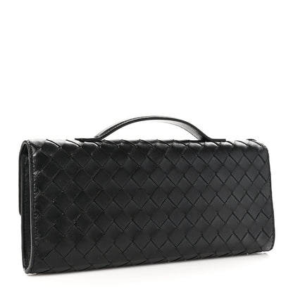 Bottega Veneta Nappa Intrecciato Long Andiamo Top Handle Clutch Black 3 of 7