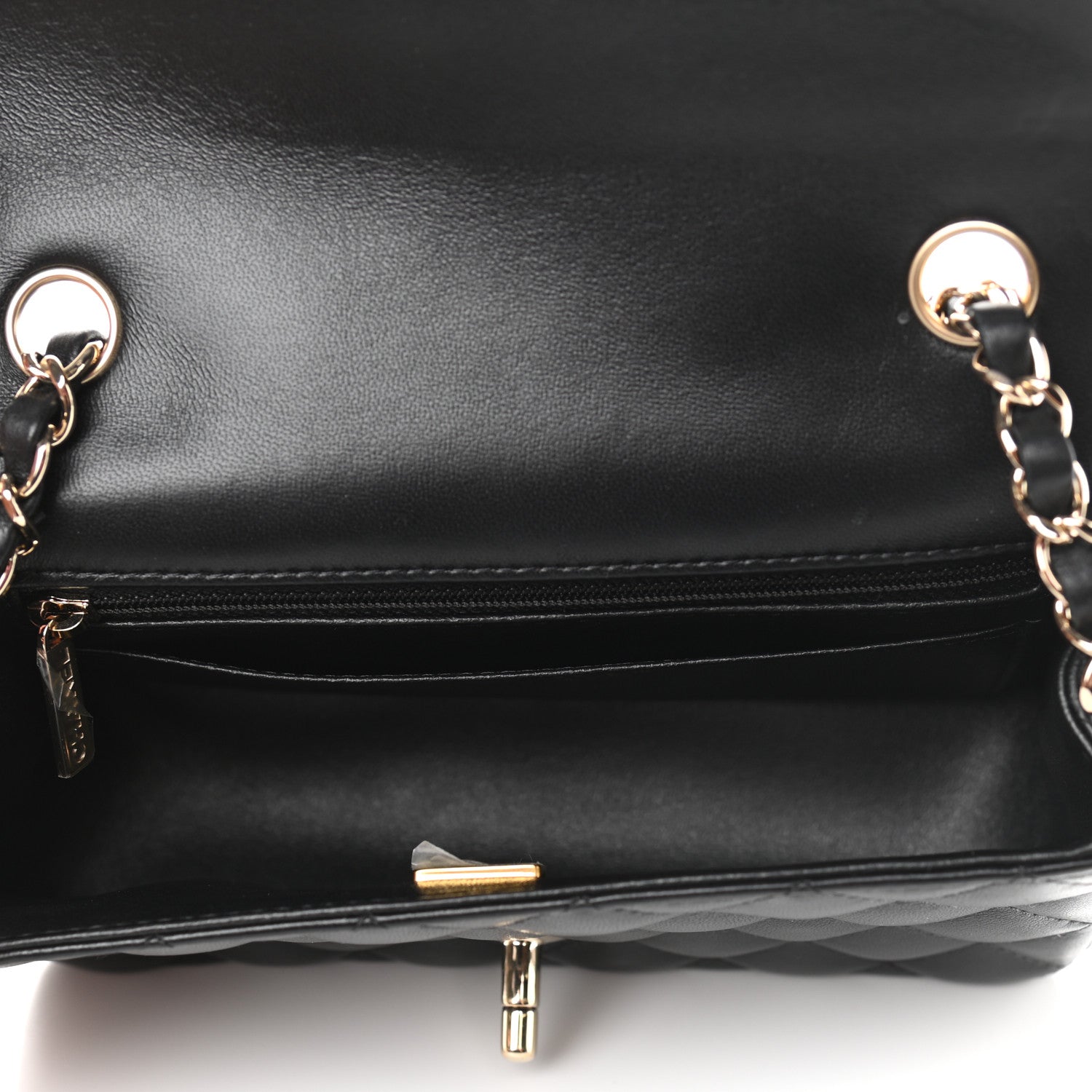 Chanel Lambskin Quilted Mini Rectangular Flap Black 5 of 12