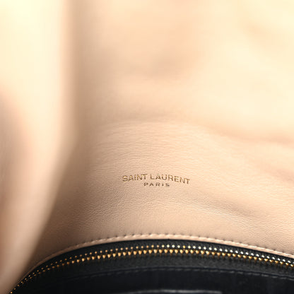 Saint Laurent Lambskin Quilted Toy Loulou Puffer Monogram Chain Satchel Nude Powder 7 of 11