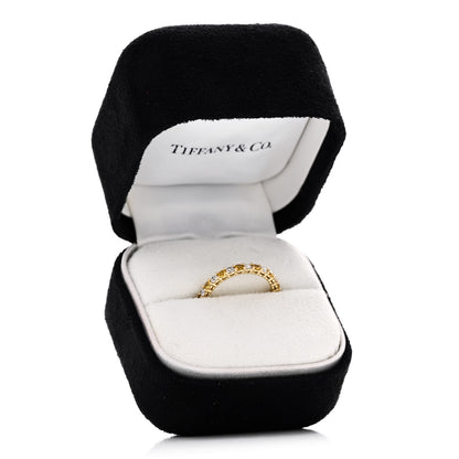 Tiffany 18K Yellow Gold Diamond Yellow Sapphire Eternity Band Ring 49 4.75 5 of 5