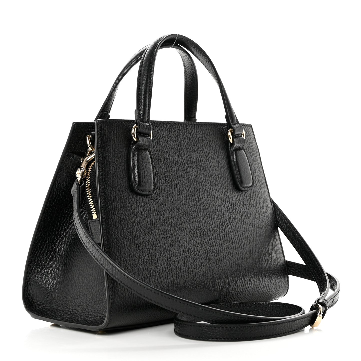 Dollar Calfskin Medium Soho Top Handle Satchel Black