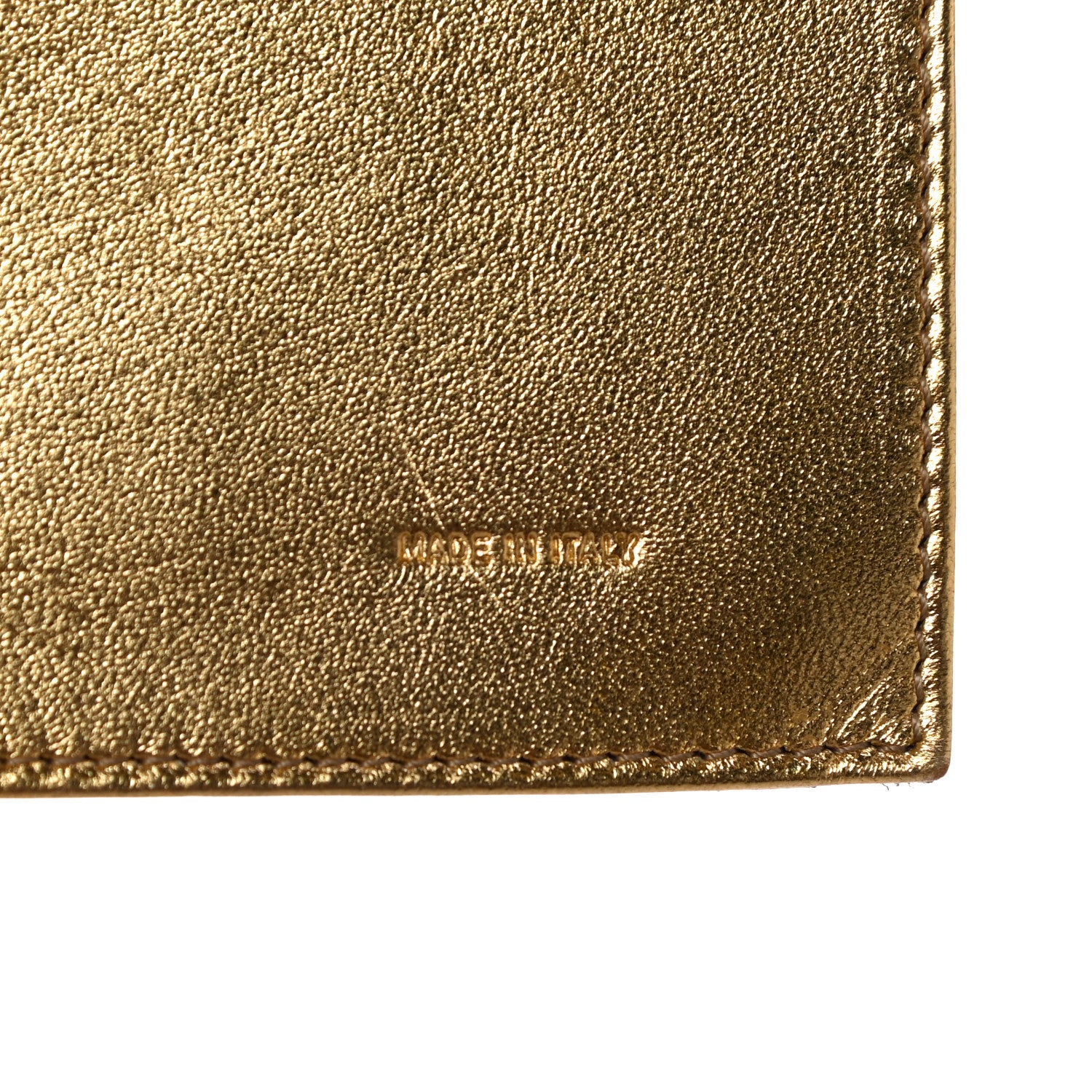 Fendi Metallic Lurex Logo Embossed Long Wallet On Chain Gold 6 of 10