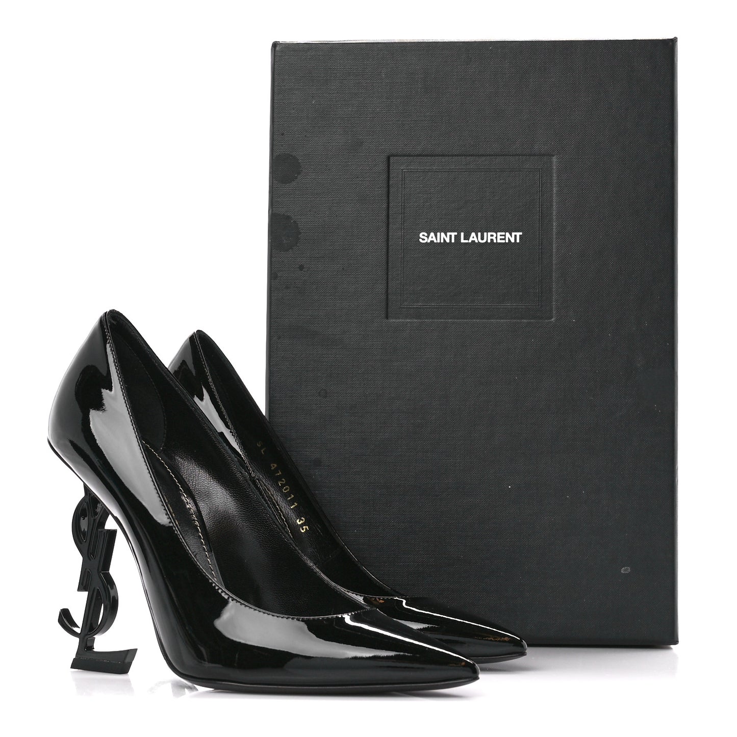 Patent Calfskin Opyum 110 Pumps 35 Black