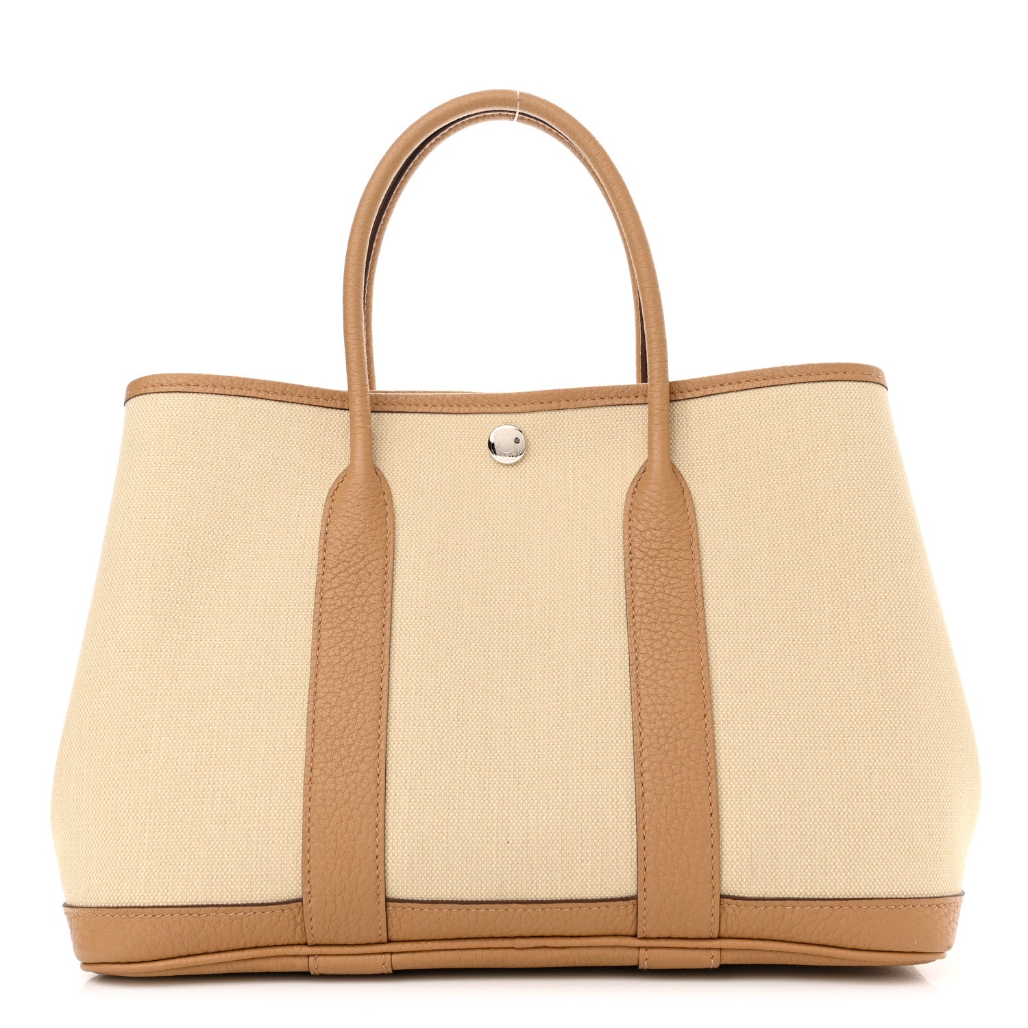 Hermes Toile Militaire Vache Country Garden Party 30 TPM Tote Beton Biscuit 1 of 11