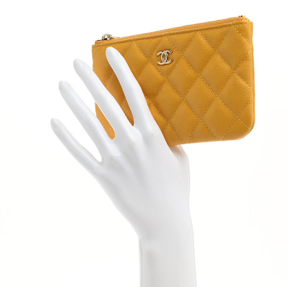 Chanel Caviar Quilted Small Cosmetic Case Yellow 2 of 7
