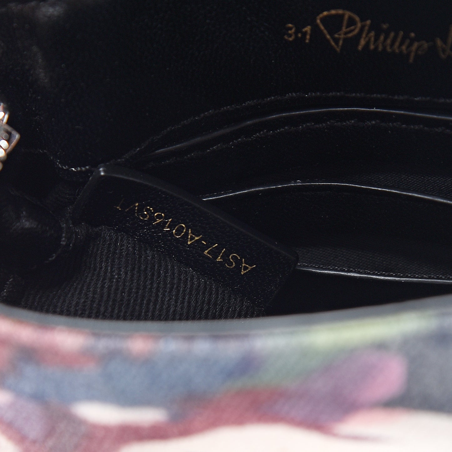 3.1 Denim Painted Alix Soft Flap Clutch Black