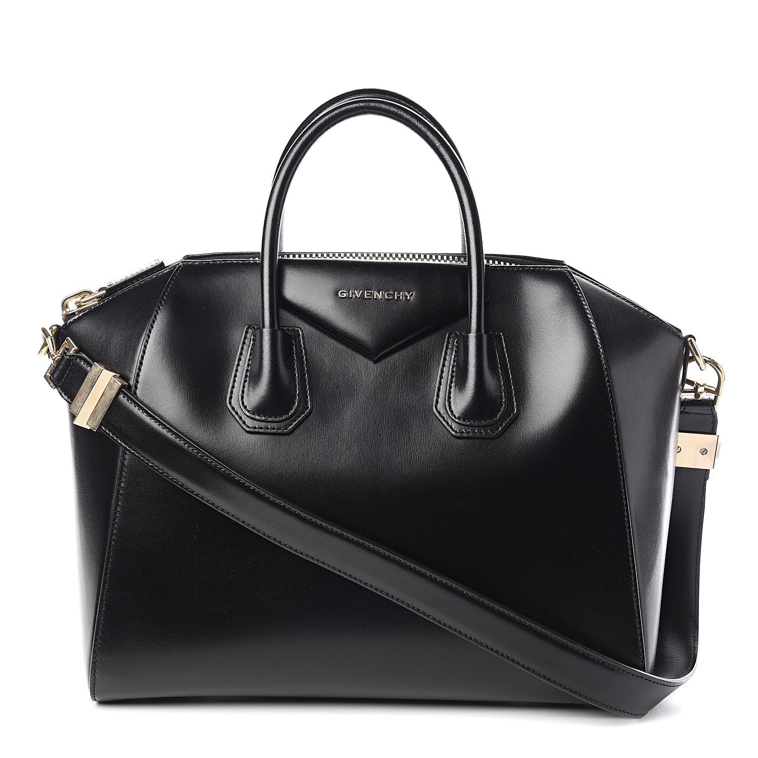 Givenchy Shiny Lord Calfskin Medium Antigona Black 1 of 13