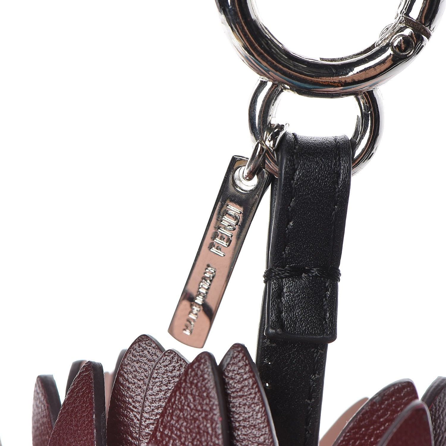Fendi Fox Rabbit Fur Nappa Pineapple Bag Charm Turquoise 3 of 3