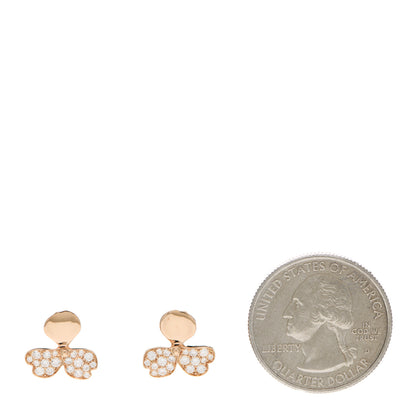 Tiffany 18K Rose Gold Diamond Paper Flowers Earrings 2 of 6