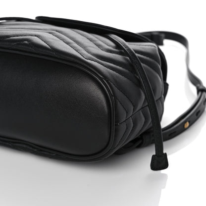 Gucci Calfskin Matelasse GG Marmont Flap Backpack Black 11 of 12