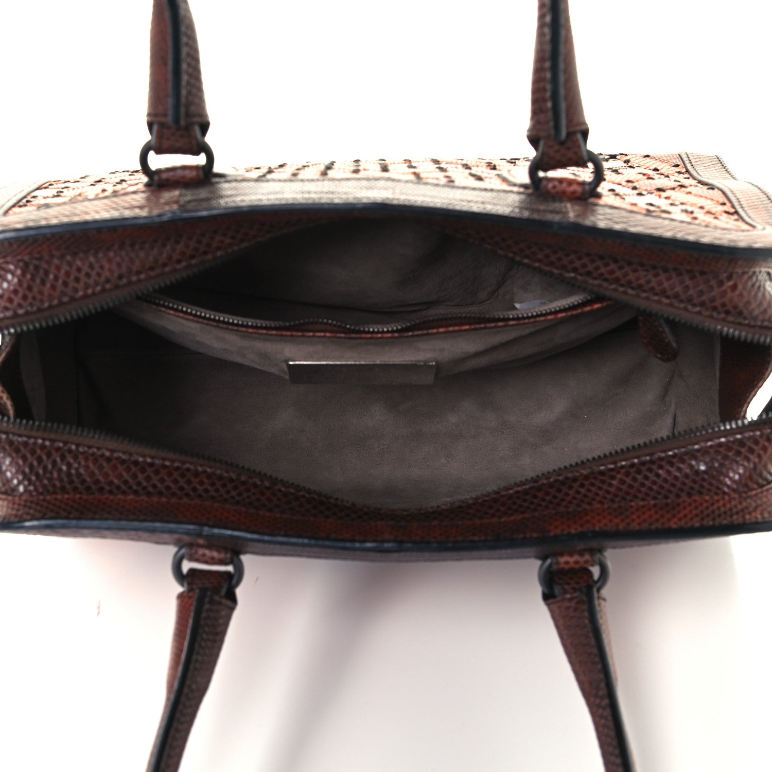 Bottega Veneta Ayers Karung Intrecciato Patchwork Shoulder Bag Ash Scuro Rust Clay 5 of 11