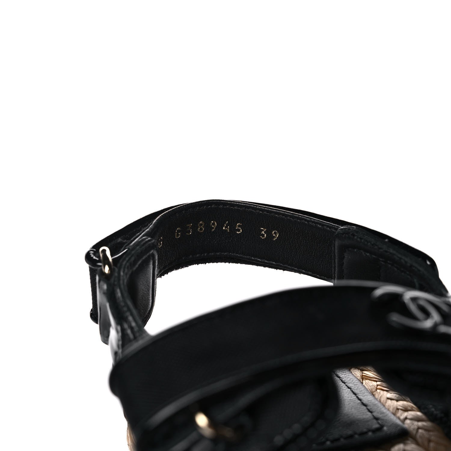 Chanel Mesh Patent Calfskin Velcro Dad Sandals 39 Black 8 of 9