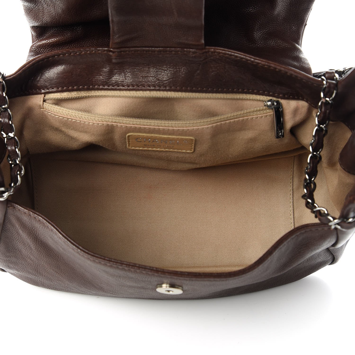 Chanel Calfskin Diamond Stitch Accordion Flap Brown 5 of 10