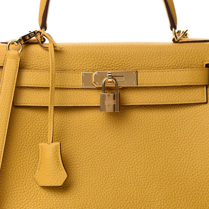 Hermes Togo Kelly Retourne 28 Jaune Ambre 10 of 11